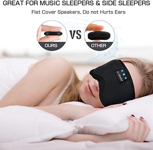 Uyku Kulaklıkları Bluetooth Kulaklıklı Uyku Maskesi, LC-dolida Uyku için Göz Maskesi Göz Yastığı Yan Uyuyanlar için Uyku Kulaklıkları