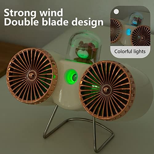 Misting Fan, taşınabilir USB masa fanı, salınımlı Fan kafası dönen ayar Taşınabilir masa Fanı, 3 hız güçlü rüzgar sessiz masaüstü masa