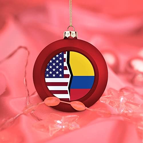 Amerikan ve Kolombiya Bayrağı Noel Topu askı süsleri Xams Ağacı Dekorasyon Tatil Partisi için