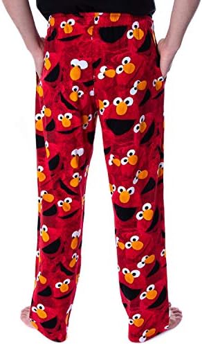 Susam Sokağı Yetişkin Elmo İfadeleri Yumuşak Polyester Pijama Pantolon