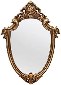 OİGUMR Kalkan duvar aynası Ayna Duvar Dekor Vintage Ayna (11. 3x8. 5 inç Vintage Altın)