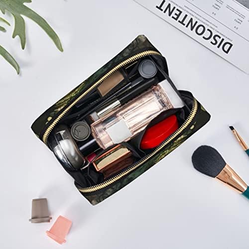 ASEELO Kelebek saatler Küçük Kozmetik Çantası Deri Taşınabilir Makyaj Çantası Kozmetik Çantaları Kadınlar için Makyaj Çantası Çanta