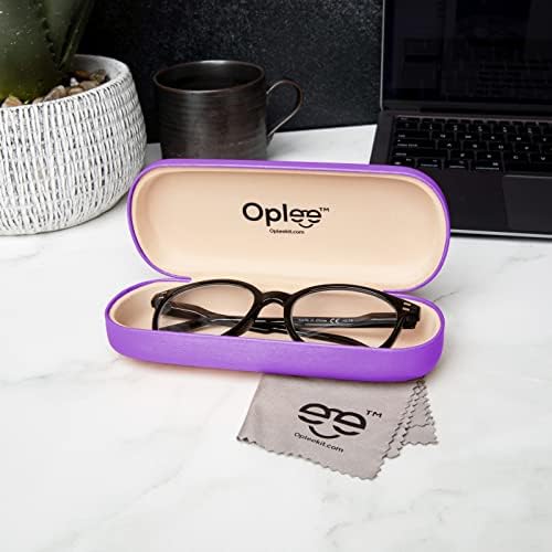 Oplee ™ Gri Mikrofiber Bezli Sert Kabuklu Gözlük Kılıfı