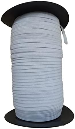 Jain Dar Kumaşlar 1/4 İnç (6mm) Genişliğinde, 109 Metre Beyaz Örme Elastik Bant-Polyester Elyaf ve Doğal Kauçuk Elastik Kordon-Yumuşak,