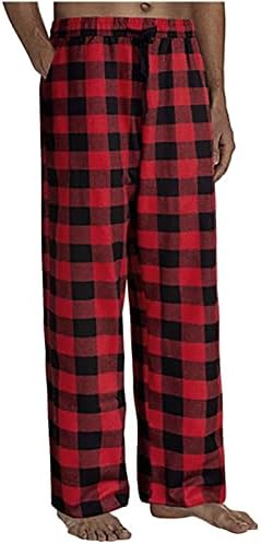 Erkek Ekose Pijama Pantolon Yumuşak Uyku Dipleri Salonu Pijama Pantolon İpli pj's Casual Gevşek Sweatpants Cepler ile