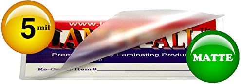 LAM-İT-ALL Sıcak Laminasyon Torbaları Büyük Yer İmi (50'li paket) 5 Mil 2-3 / 8 x 8-1 / 2 inç Mat / Mat