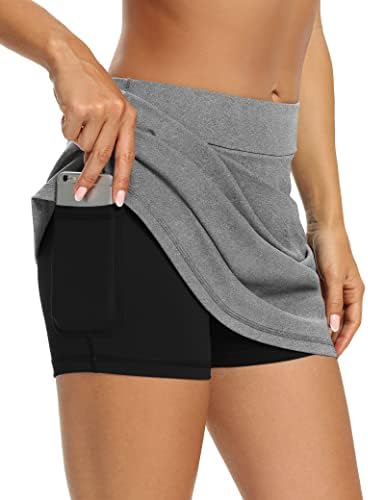LouKeıth Tenis Etekler Kadınlar için Golf Atletik Spor Giyim Skorts Mini Yaz Egzersiz Koşu Şort Cepler ile