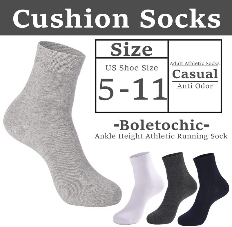 Boletochic Kadınlar ve Erkekler Pamuk Ayak Bileği Çorap İnce Yumuşak Pamuklu Mürettebat Çorap Rahat Nefes Atletik Çorap