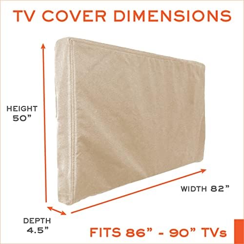 Bozzcovers Dış Mekan TV Kapağı 86-90 inç - Fermuarlı, Hava Koşullarına Dayanıklı, Su Geçirmez 360 Derece Koruma, Yumuşak Çizilmez İç