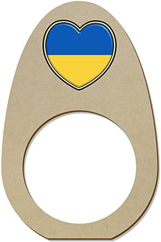 Azeeda 5 x' Ukrayna Kalp ' Ahşap Peçete Halkaları / Tutucular (NR00054404)