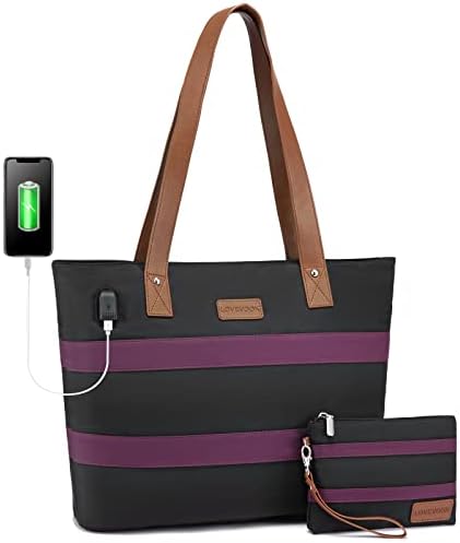 LOVEVOOK Laptop Omuz İş Tote Çanta Kadınlar için, Hafif Rahat okul çantası Uyar 15.6 İn dizüstü bilgisayar çantası Çanta 2 adet / takım