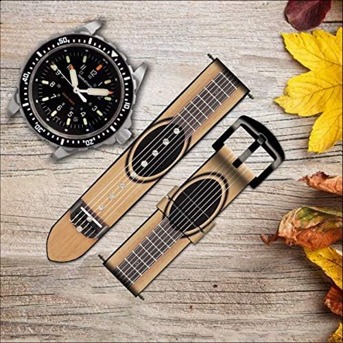 CA0454 Klasik Gitar Deri ve Silikon kordon akıllı saat Kayışı Kol Saati Smartwatch akıllı saat Boyutu (22mm)