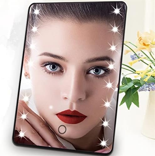 AHFAM makyaj aynası Dokunmatik Ekran makyaj aynası Derece Dönen Kozmetik Ayna Şarj standı Masa Üstü Banyo Yatak Odası Seyahat (Renk: