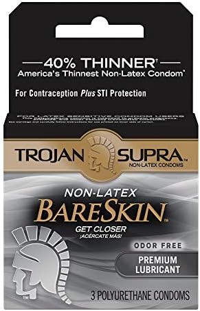 Trojan Supra Lateks İçermeyen Yağlanmış Prezervatifler - 3 ct, 2'li Paket