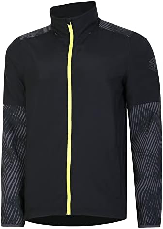 Umbro Mens Pro Şerit Detay Eğitim Su Geçirmez Ceket (3XL) (Siyah/Periskop/Kireç Sarısı)