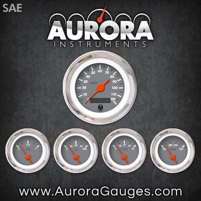 Aurora Instruments 1195 Marker Gri SAE 5 Ayar Seti (Turuncu Vintage İğneler, Krom Kaplama Halkalar, Stil Kiti Takılı)