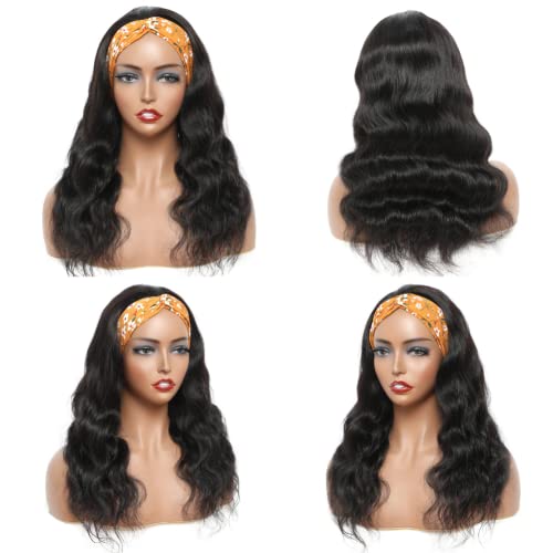 Abbily saç 26 inç Vücut Dalga İnsan Saç Bandı peruk Siyah Kadınlar için Kafa Bandı peruk insan saçı Doğal Siyah Renk (26 İnç, kafa