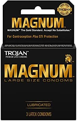Trojan Magnum Yağlanmış Boyut 3 Ct Trojan Magnum Büyük Boy Yağlanmış Prezervatifler 3ct