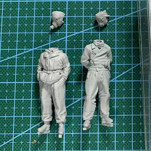1/35 Reçine Asker Modeli İKINCI dünya savaşı Memuru Minyatür Karakter Şekil Seti (2 Kişi, Kendinden Montajlı ve Boyasız) / / Sj-293