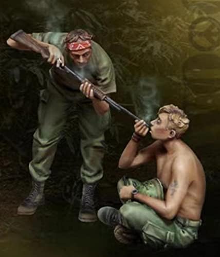 1/35 Reçine Asker Modeli Vietnam Savaşı ABD Piyade Minyatür Karakter Şekil Seti (2 Kişi, Kendinden Montajlı ve Boyasız) / / Sj-293