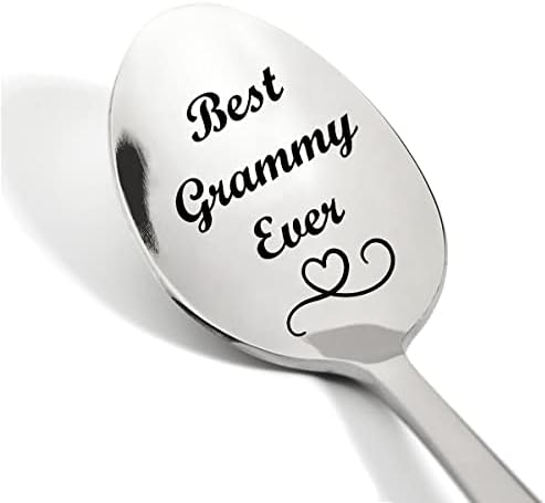 En iyi Grammy Hiç Kazınmış Kaşık, Çay Dondurma Tatlı Kahve Kaşığı Paslanmaz Çelik Çay Kaşığı Büyükanne anneler Günü için Hediye Doğum