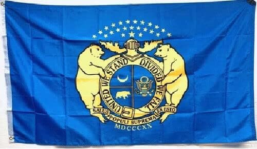 Missouri Eyalet Muhafızı 1861 Bayrak Poli 3'x5' Bayrak Afişi