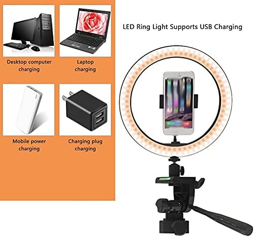 yok Selfie Led halka lamba ışığı ile 43 İnç tripod standı Tutucu Bluetooth Uzaktan Fotoğraf Makinesi Kısılabilir (Renk : 26cm-Tripod-Şerit)