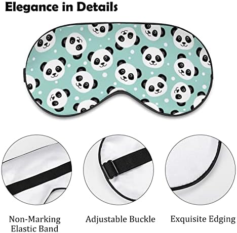 Sevimli Panda Kafa Uyku Maskesi Dayanıklı Körü Körüne Yumuşak Göz Maskesi Erkekler Kadınlar için Ayarlanabilir Kayış ile Kapakları