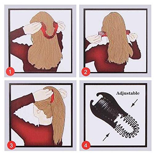 6 Set Kadın Lady Streç Esnek Saç Combs Kafa Birbirine Muz Klip Kattığı Uzatılmış At Kuyruğu Tutucu ve Tam Daire Saç Tarak Saç Çember