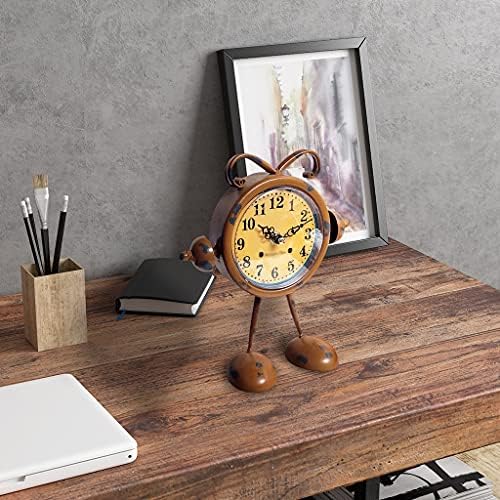 UXZDX Metal Masa Saati Ev Dekorasyon Oturma Odası Şömine Şekli Masaüstü Masa Saatleri Masa Süsü Sanat doğum günü hediyesi