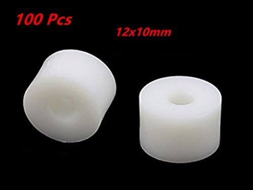 XJS Yuvarlak Plastik Dişli Olmayan Sütun Standoff Destek Ara Parçası Yıkayıcı Beyaz 100 Adet (15x10mm)