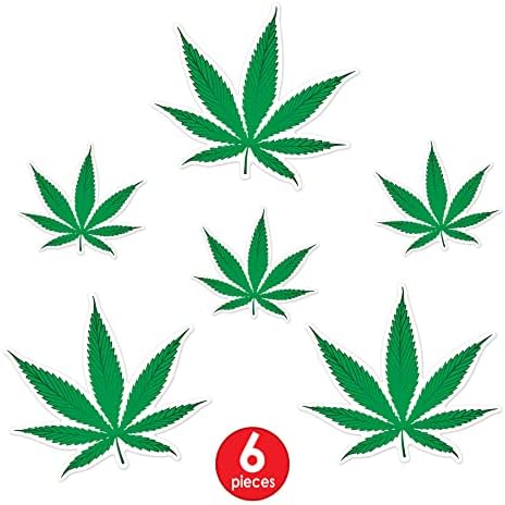 Beistle Ot Kesimler Pot Yaprak Süslemeleri 420 Tema Parti, 5.5 ve 8.5, Yeşil / Beyaz