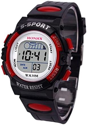 Mosunx erkek spor koşu izle, Dijital elektronik LED spor saat çocuklar Alarm tarihi izle hediye su geçirmez bilek saatler erkekler
