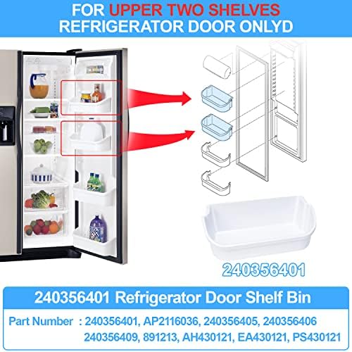 YÜKSELTME 240356401 Buzdolabı Kapı Rafı Kutusu Değişimi (2'li Paket),Frigidaire Kapı Rafı Değişimi ile Uyumlu AP2116036 FRS6HR5JW0,