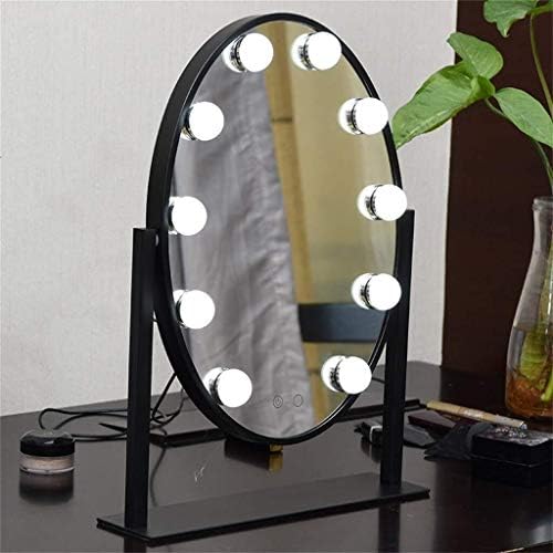 NJYT ışıklı makyaj aynası, Hollywood Işıklı Oval makyaj masası aynası Dokunmatik Ekran Dimmer ile Masa Üstü Ayna makyaj masası aynaları