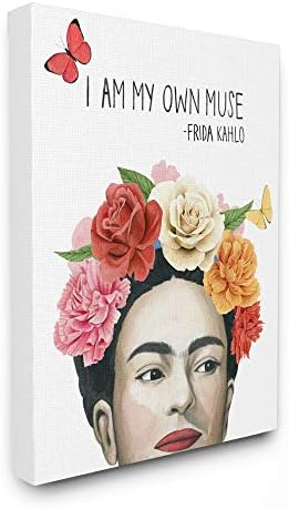 Stupell Industries Pembe ve Mercan Kendi İlham Perim Frida'nın Çiçekleri Siyah Çerçeveli Duvar Sanatı, 11 x 14, Çok Renkli