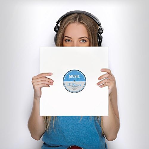 TunePhonik 12 inç LP Vinil Plak Ceketleri - Beyaz Kaplamalı, Orta Delikli – 25'li Paket