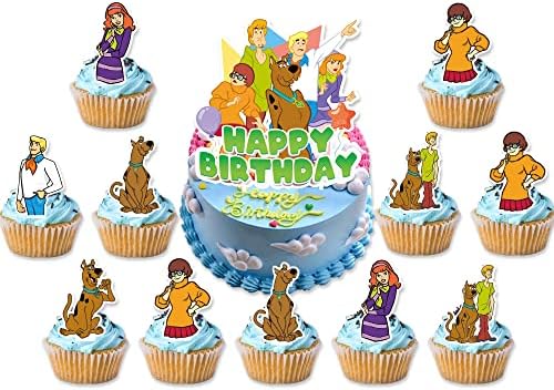 25 ADET Karikatür köpek Doğum Günü Partisi Malzemeleri, Karikatür köpek Doğum Günü Partisi Cupcake Toppers Çocuklar için Hediye Doğum