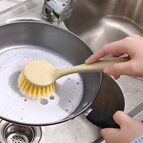 Saplı Bulaşık Fırçası, Temizlik için Mutfak Ovma Fırçaları, Tencere Tava Lavabo için Sert Kıllara Sahip Bulaşık Yıkayıcı