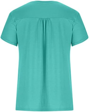 Charella Bluz Tshirt Kadınlar için Yaz Sonbahar 2023 Elbise Kısa Kollu V Boyun Pamuk Grafik Mütevazı Tshirt O5 O5