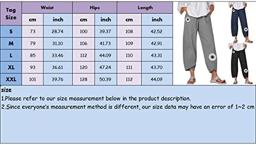 ETHKIA kapri pantolonlar Kadınlar için Geniş Bacaklı Elastik Belli Hafif Kapri Keten Pantolon Cepli yazlık pantolonlar Kadınlar için