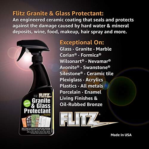 Flitz Granit Cam Temizleyici + Kapatıcı, Gıdada Güvenli, Temizlemek, Cilalamak + Mutfak ve Banyo Yüzeylerini Korumak için Güçlü Karnauba