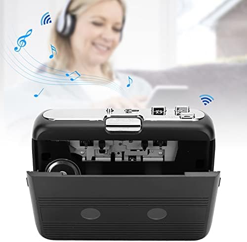 Kulaklık ile Kaset Çalar, Taşınabilir Kaset Çalar,AutoReverse Fonksiyonlu FM Radyo, Pil USB Gücü (Siyah)