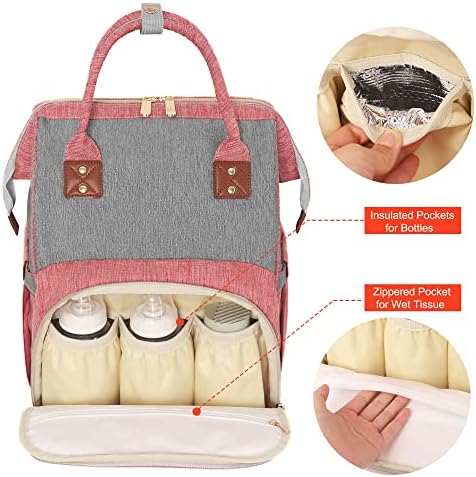 HABOPET Bebek bezi çantası Sırt Çantası Büyük Kapasiteli ve Yalıtımlı Cepli Çok Fonksiyonlu Bebek Çantası Anne/Baba için bebek bezi