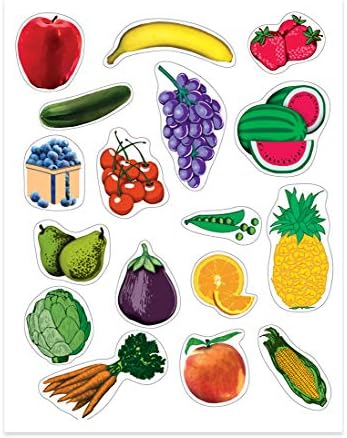 Hygloss Ürünleri Meyve ve Sebze Kendinden yapışkan çıkartmalar, Sanat için Mükemmel, El Sanatları, Sınıf ve Daha Fazlası, Yaprak başına