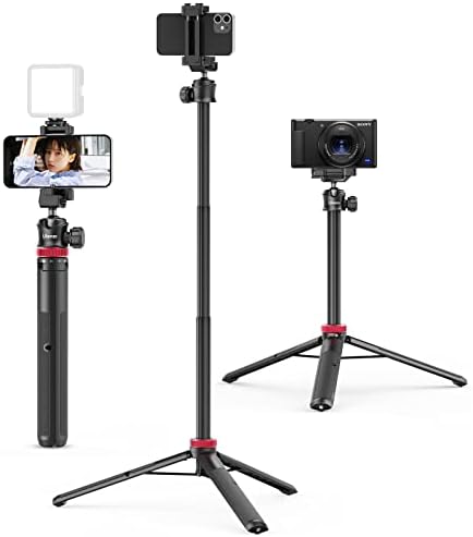 ULANZİ MT - 44 Uzatılabilir Telefon Tripodu, 2'si 1 arada Telefon Klipsli 44 Selfie Stick Telefon Vlog Tripod Standı, iPhone Sony Canon