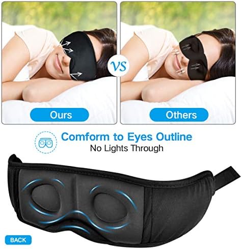 BULYPAZY Uyku Kulaklık Kafa Bandı Erkekler Kadınlar için, 3D Uyku Kulaklık Kablolu HD Hoparlörler, Kablolu Uyku Maskesi Uyku, Uyuklama,
