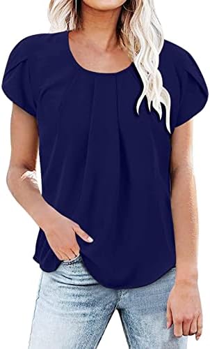 Kadınlar için bluzlar İş Rahat Kısa Kollu, kadın Bluz Rahat Üst Bluz Kadın Artı Boyutu Gömlek 3X