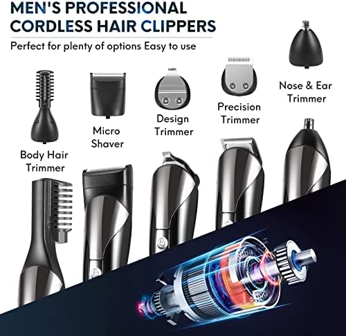 GPEESTRAC Erkekler için Sakal Düzeltici, IPX7 Su Geçirmez Elektrikli Tıraş Makinesi Traş Makineleri, Burun Bıyık Yüz Vücut için Saç