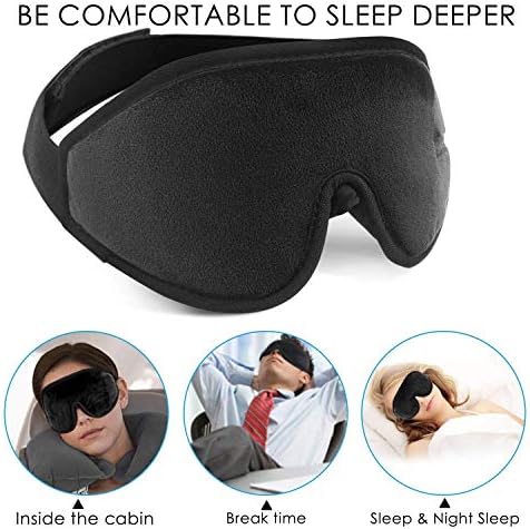Ayarlanabilir Göz Uyku maskesi-LYOOLY 2 Paket Erkekler kadınlar için yükseltilmiş 3D konturlu uyku maskeleri - Tam karanlık ve gözlerin